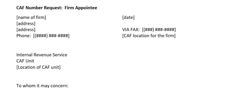 Tax Problems and Solutions Handbook | CAF Number Request- Firm ...